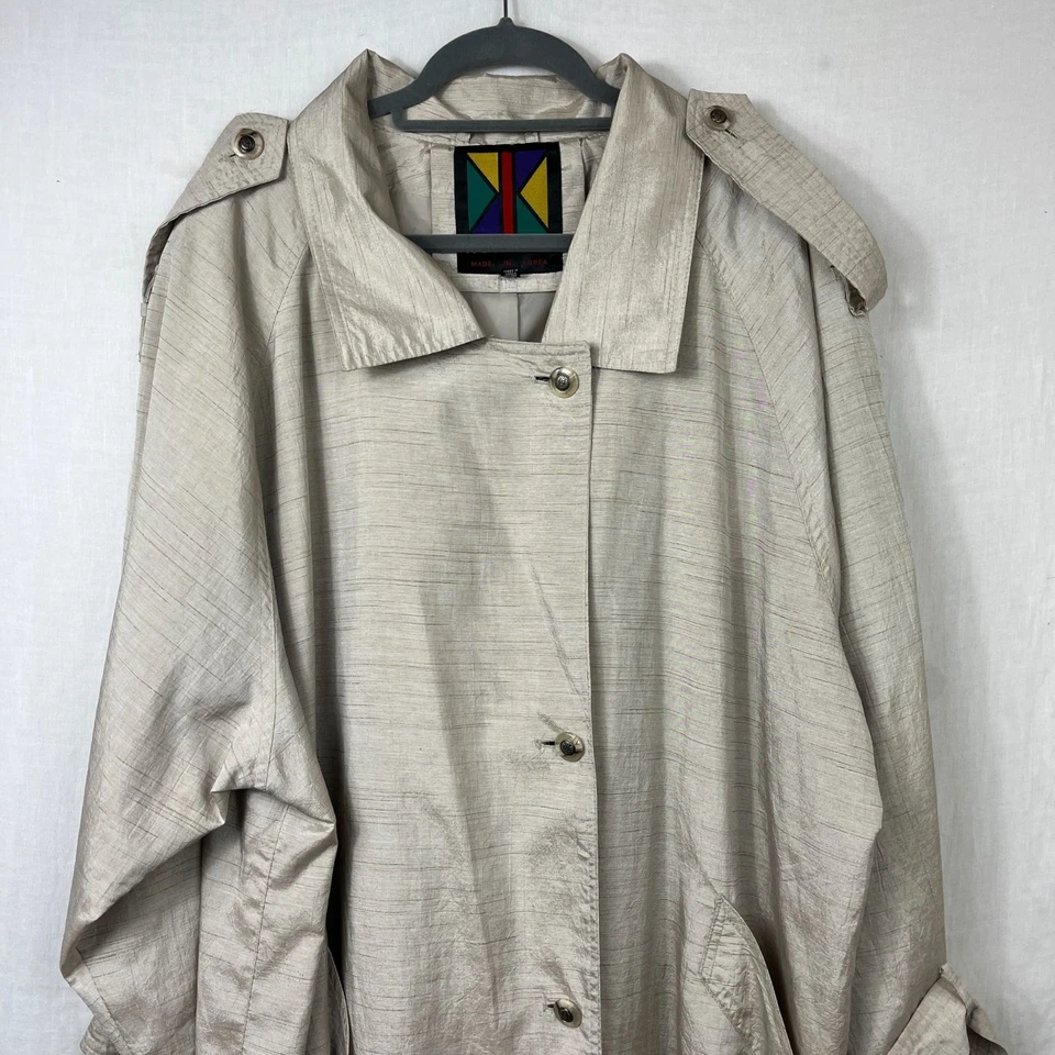 Vintage Komitor Trench Coat Women 24W Oversized Slouchy Plus Size Baggy Layering - Image 2 of 4
