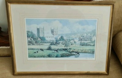 Gerahmter Druck von Robin Davidson - Landschaft ''Wimborne Minster''