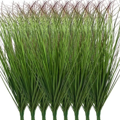 LUZOGA 24x Artificial Wheat Grass Plants Faux Shrubs Outdoor Indoor Decor Green