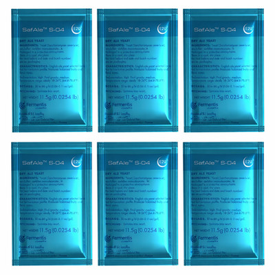 6 Pack S-04 Safale Dry English Ale Beer Making Kit Yeast Home Brewing Mr S04