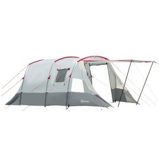Tenda a Tunnel per 8 Persone, Tenda da Campeggio con Cabina Letto Tenda di Gruppo con 3 Porte