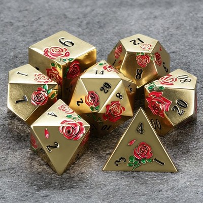 DND Würfel Geschenk - Rose Metal Dice Dungeons and Dragons D&D RPG-Spielwurf