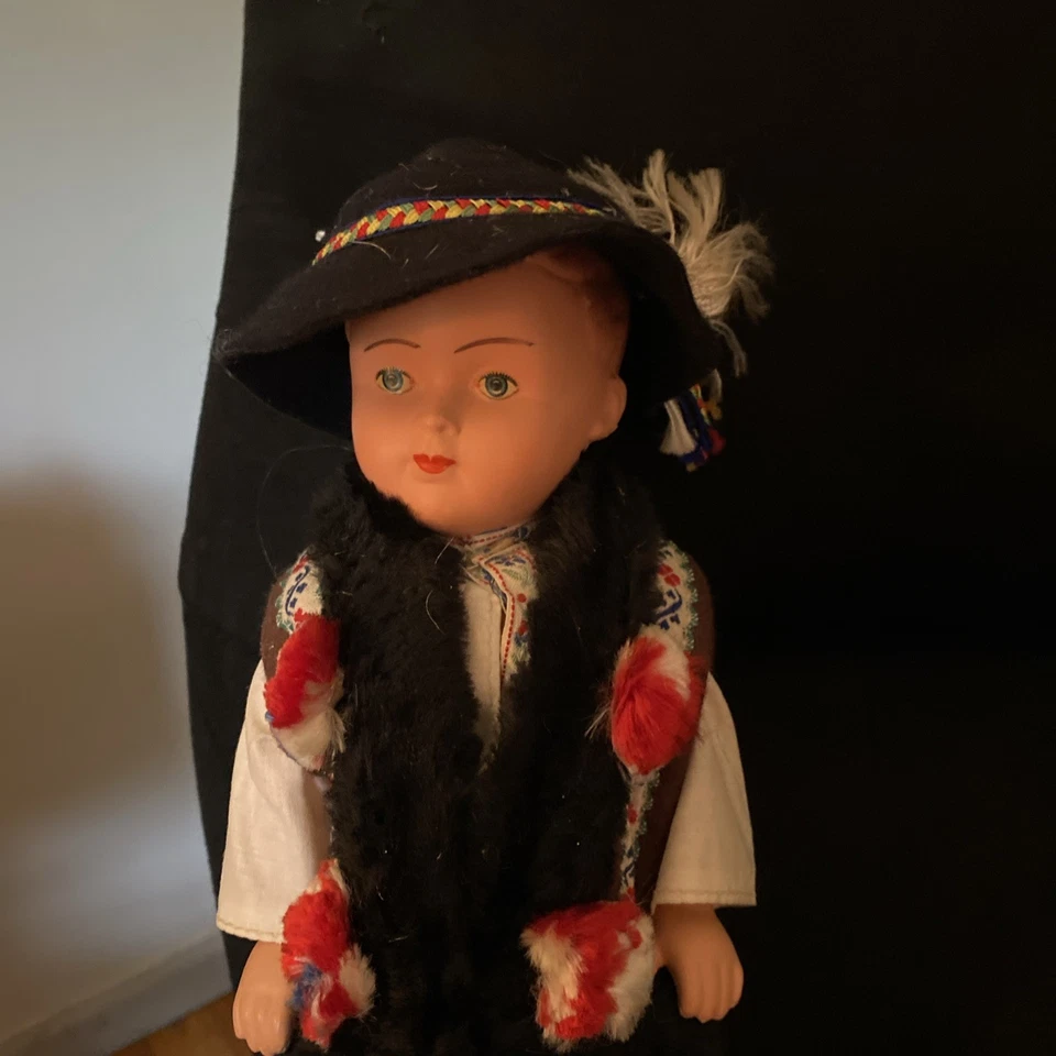 Muñeca niño Eslovaquia vintage 12" celuloide Polonia Goral disfraz popular raro años 40 Foto 3 de 4
