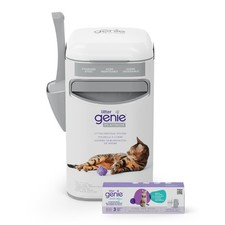 Litter Genie Platinum Pail Stainless Steel with 1 Easy Roll Refill Durable