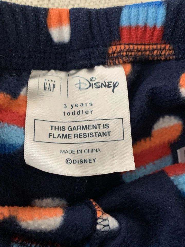 Baby Gap Niño Pequeño Niños Disney 2 Piezas Vellón PJ’s 3T Mickey Mouse Rayas Azul Marino Foto 2 de 4