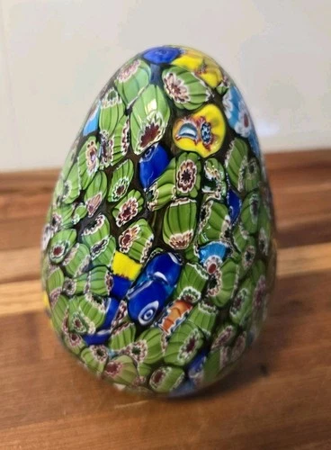 Murano Nice Vintage 🇮🇹 Art Glass Millefiori 6 In Tall Egg 4 In Wide Venetian
