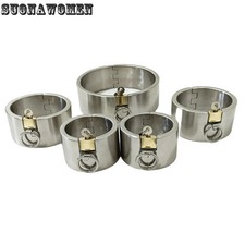 5cm High Stainless Steel Collar/Handcuffs/Ankle Slave Bondage Restraint Device