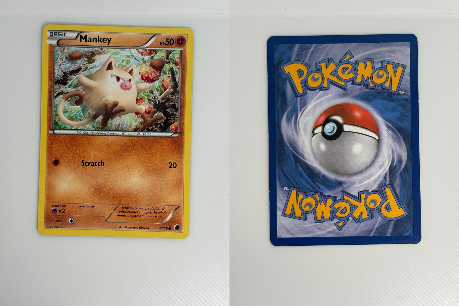 MANKEY 59/116 COMMON PLASMA FREEZE POKEMON LIGHTLY PLAYED