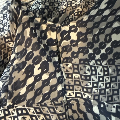 Banana Republic Vestito Trasparente Spaghetti Spalline Linea A Geometrico Taglia 2 P Petite - Foto 9 di 11