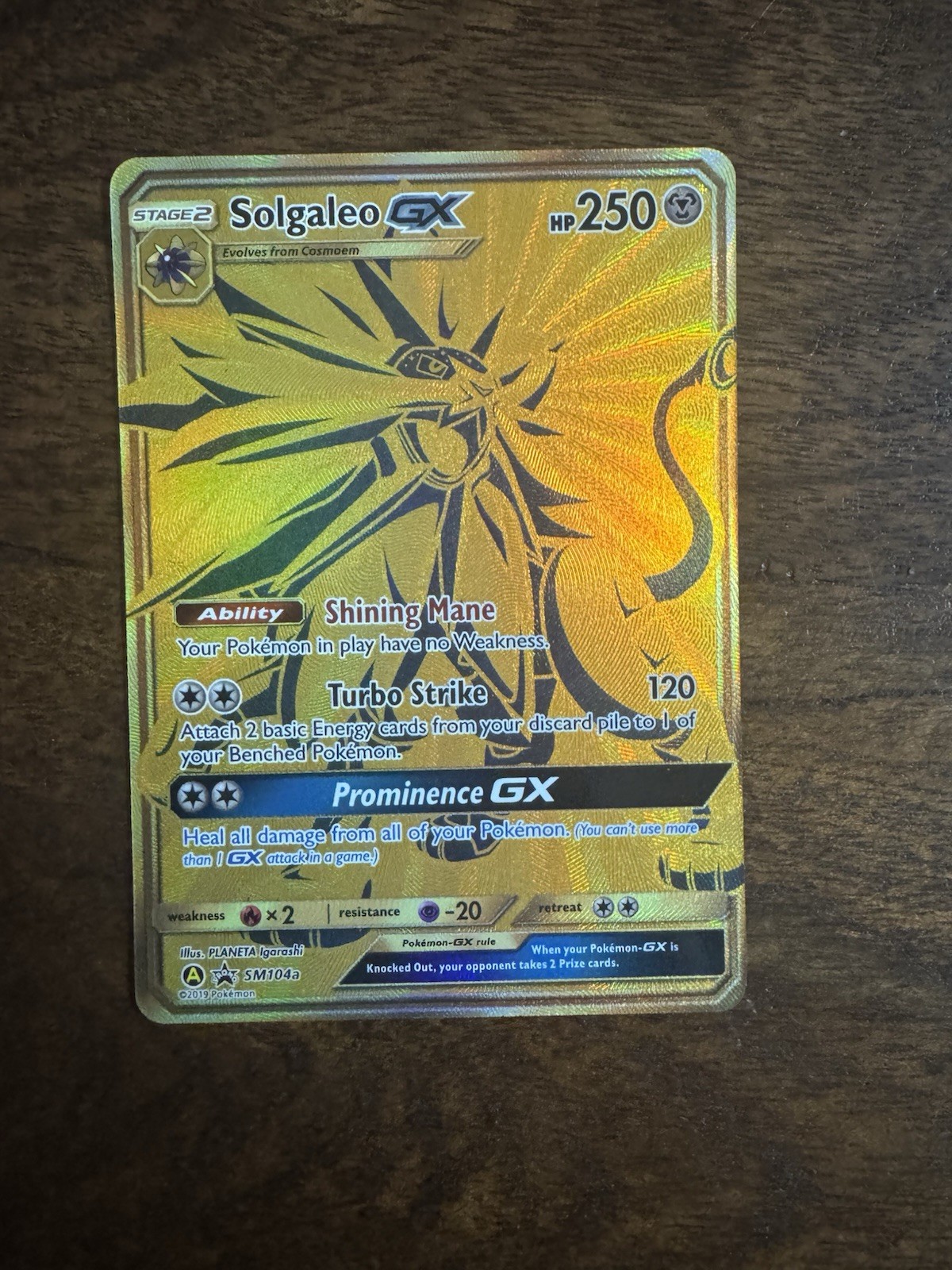 NM/MT Solgaleo GX SM104a PROMO ALT ART Pokemon Card *NO RESERVE*