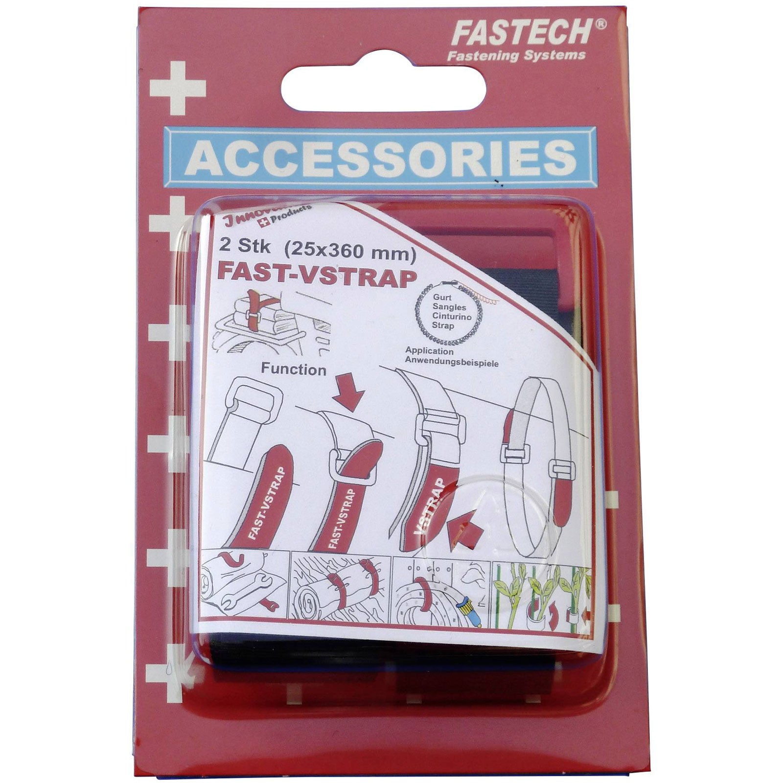 FASTECH Hook-and-loop Tape 360x25mm Black 2 pcs