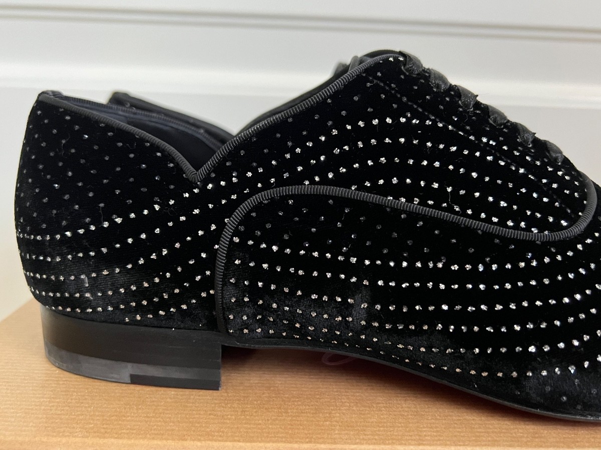 New Christian Louboutin Greggy Chick Greggo Black Velvet Dot 