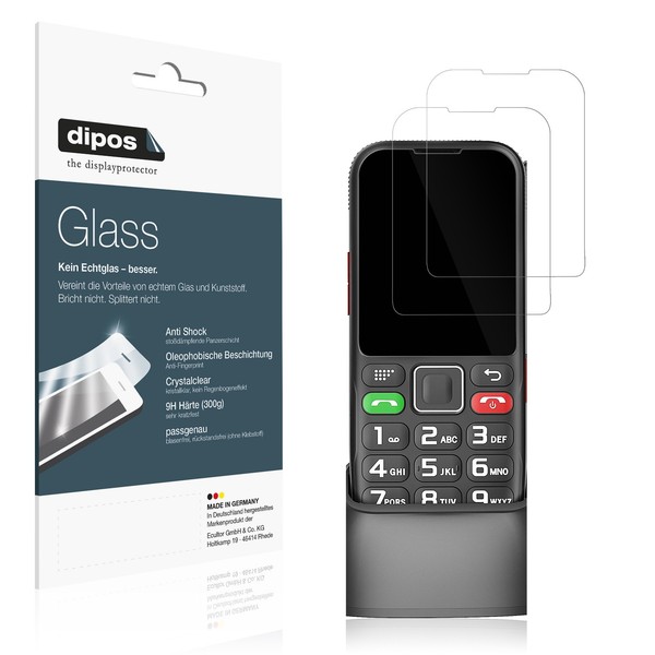 2X Schutzfolie FüR Brisum F22 Seniorenhandy - Anti-Shock 9H Folie Dipos Glass-image