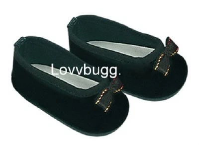 Black Velvet Bow Flats for American Girl 18" Doll Shoes FREESHIP ADDS! LOVVBUGG!