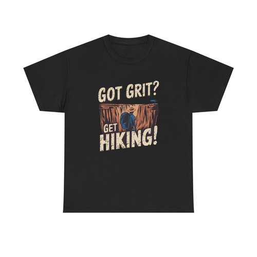 Got Grit Get Hiking T Shirt Funny Outdoor Adult Tee for Hikers and Climbers - Picture 2 of 5