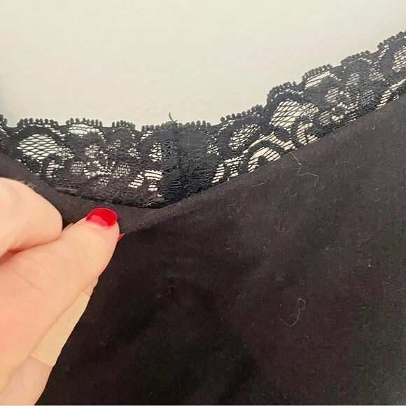 Vintage Faded Glory Womens Cotton Cami Tank Top Fairy Romantic Y2K 90s Lace - Image 4 of 4