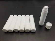 White Cosmetic Tubes with Pump Dispenser Unused