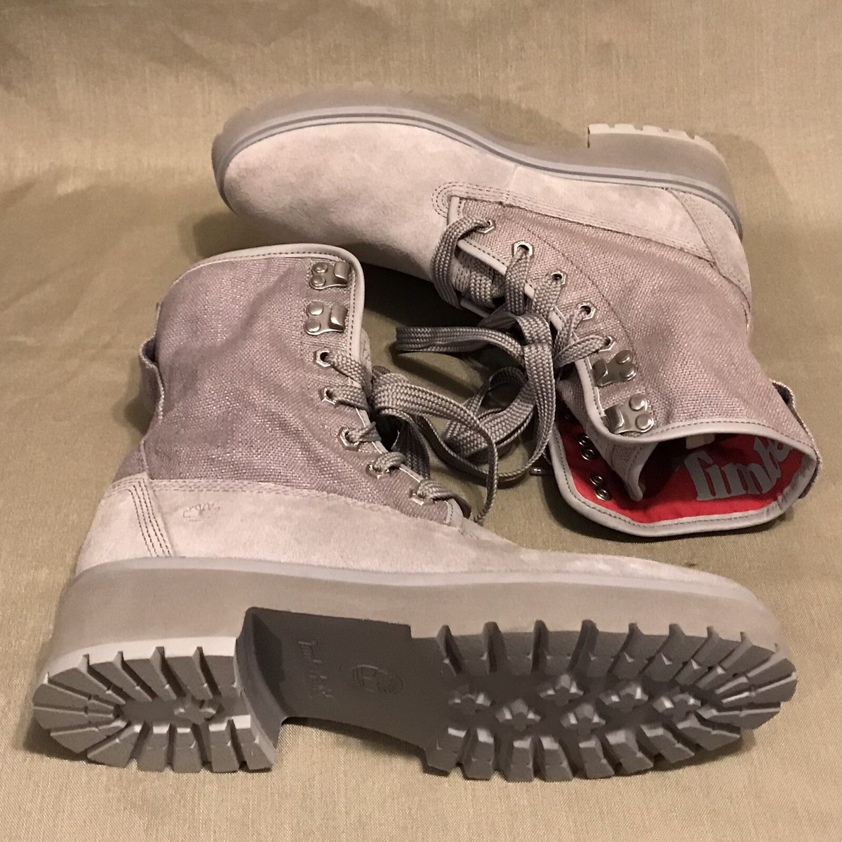 Timberland A2592 Carnaby Y2K Fold-Down Grey Red Boots Size 8 Stomp 27109f28398d472fa33198d80c986b  main image 3