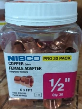 (30-Pk) Nibco CXF Adapter Copper 1/2" MPP603