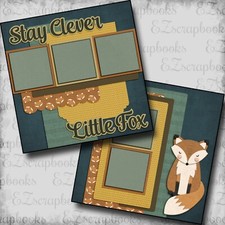 Little Fox- 2 Premade Scrapbook Pages - EZ Layout 5676
