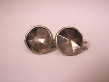 SINGLES 2 1/2" Gray Round Mother of Pearl Vintage Formal Tux Shirt Stud c260