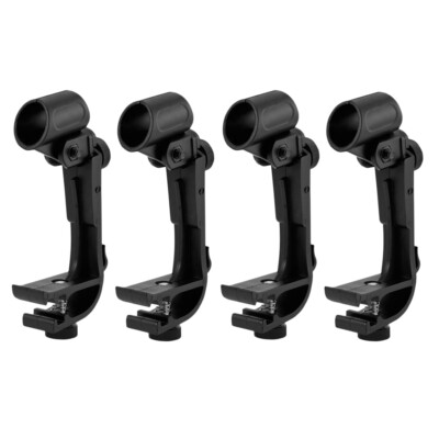 4 Stück Trommelhalterung Mikrofon Klemme Halter Anti Shake Höhenverstellbar