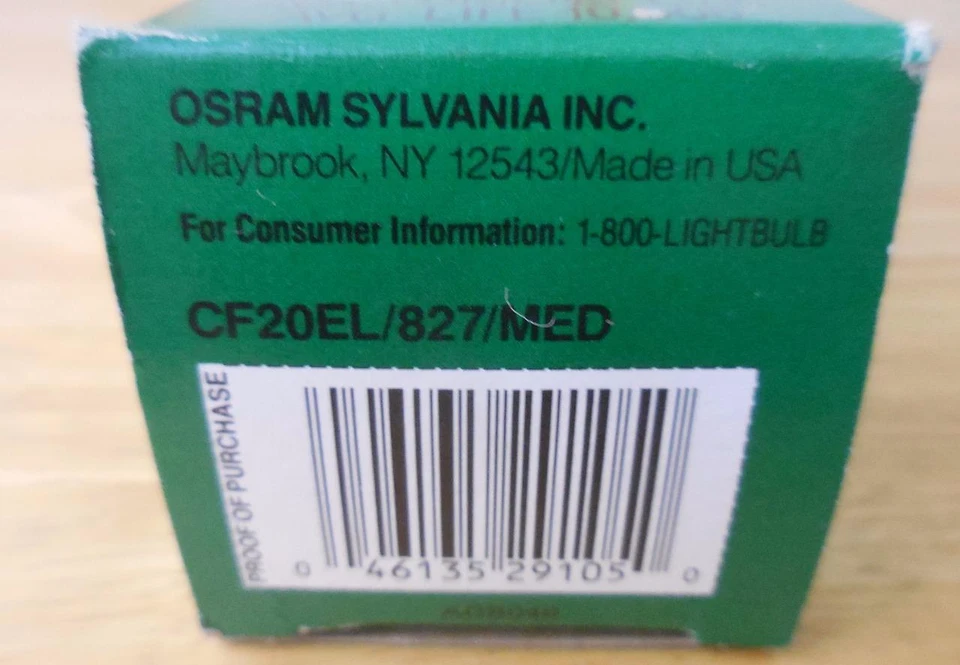 Bombilla Sylvania Dulux EL 20W CFL 2700K 82 CRI #29105 CF20EL/827/MED Foto 4 de 4