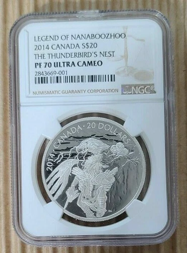 2014 CANADA $20 LEGEND OF NANABOOZHOO THUNDERBIRDS NEST SILVER COIN NGC PF70 UC