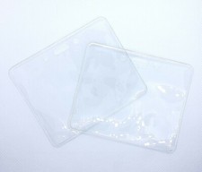 Clear Plastic Vinyl Badge ID Holders Horizontal 3 3/4" x 3" 50 ct Office Events