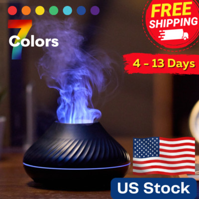 Aroma diffuser USB air cooler humidifier mist maker RGB flame lamp essential oil