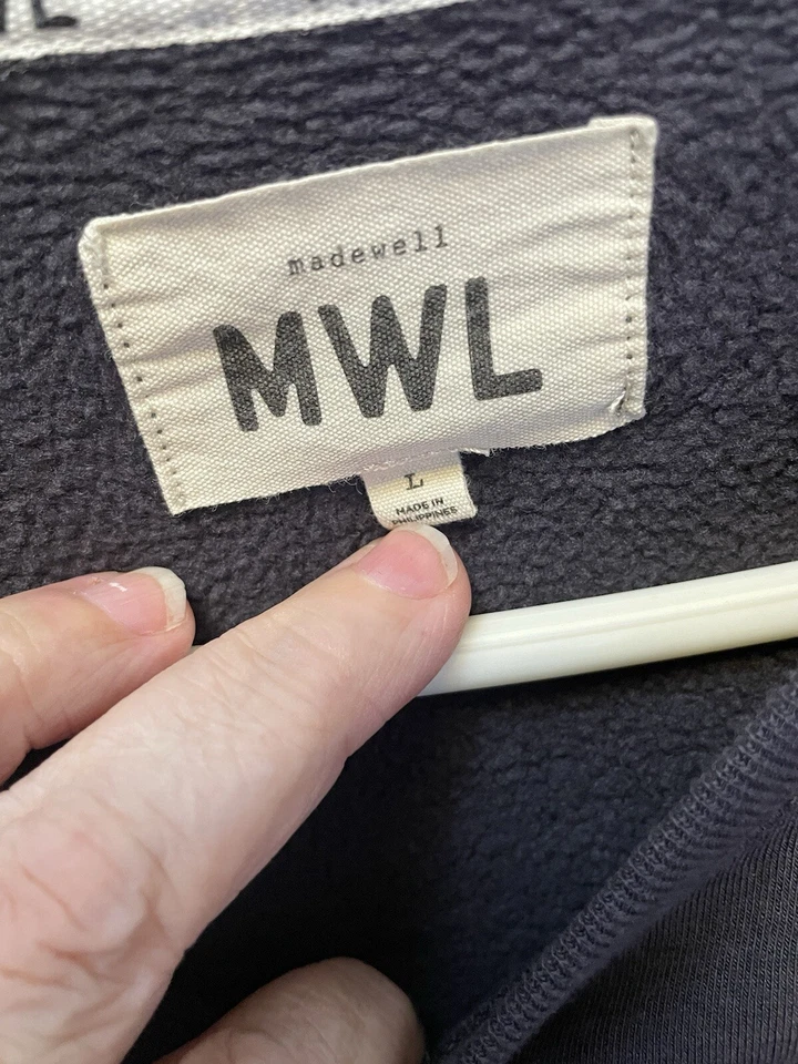 Sudadera pulóver Madewell para mujer talla grande cuello redondo gris 5227 Foto 2 de 4