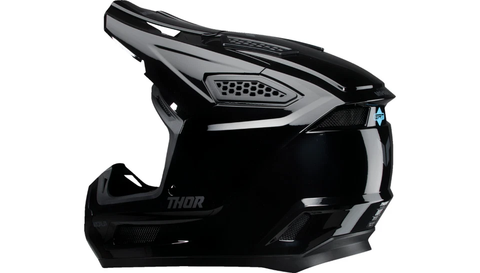 全新! 2025 THOR MX FLEET BLACKOUT HELMET MOTOCROSS Offroad - 选择尺寸 — 第 3/4 张图片