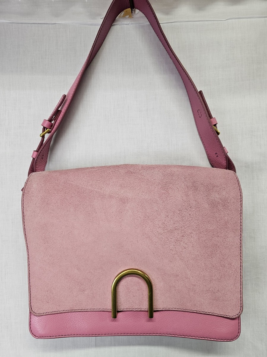 Fossil Finley Shoulder Bag Wild Rose Leather & Suede Pink  display picture 3