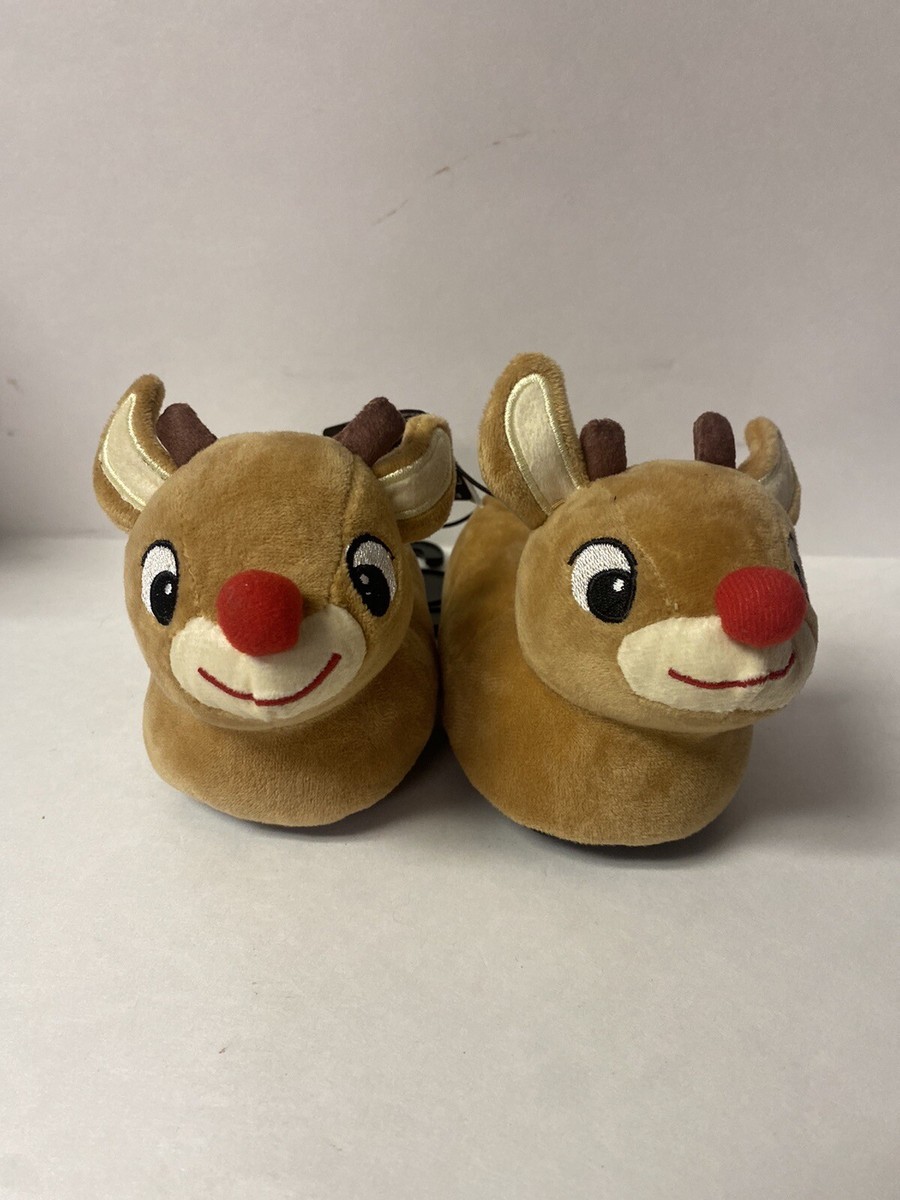 Rudolph the Red Nosed Reindeer PLUSH CHRISTMAS SLIPPERS Toddler