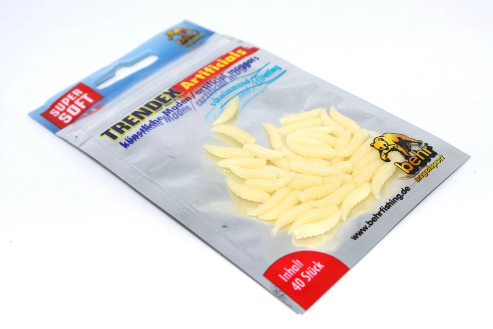 40x Künstliche Maden | Hakenköder Gummimaden Angelmaden Angelzubehör Köder - Bild 3 von 4