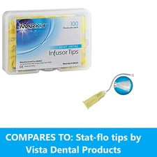 Mark3 Dental Infusor Applicator Tips Pre-Bent Metal Brush End 19G (100Pcs) #8025