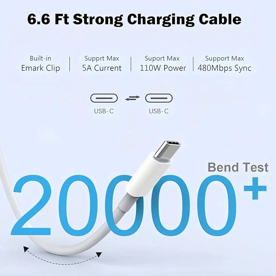 140W USB-C Power Adapter Laptop Fast Type C Charger 16" 2019 Apple Macbook Pro - Image 3 of 4