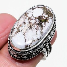 Wild Horse Jasper Gemstone Handmade 925 Sterling Silver Jewelry Ring Sz 8 US 