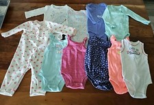 CARTER'S Mixed Lot 10 pieces Long Sleeve Sleeveless Onepiece 6 months Girls