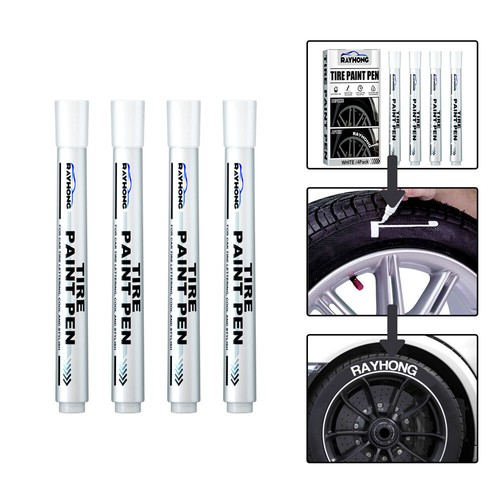 4x White Paint Pens Marker Waterproof Permanent Car Rubber Tire Lettering Tool - Picture 6 of 11