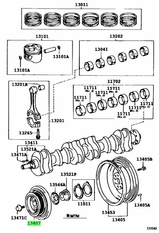 BALANCEADOR ARMÓNICO MOTOR TOYOTA GENUINO LEXUS SUPRA GS300 IS300 13407 - 46020 Foto 4 de 4