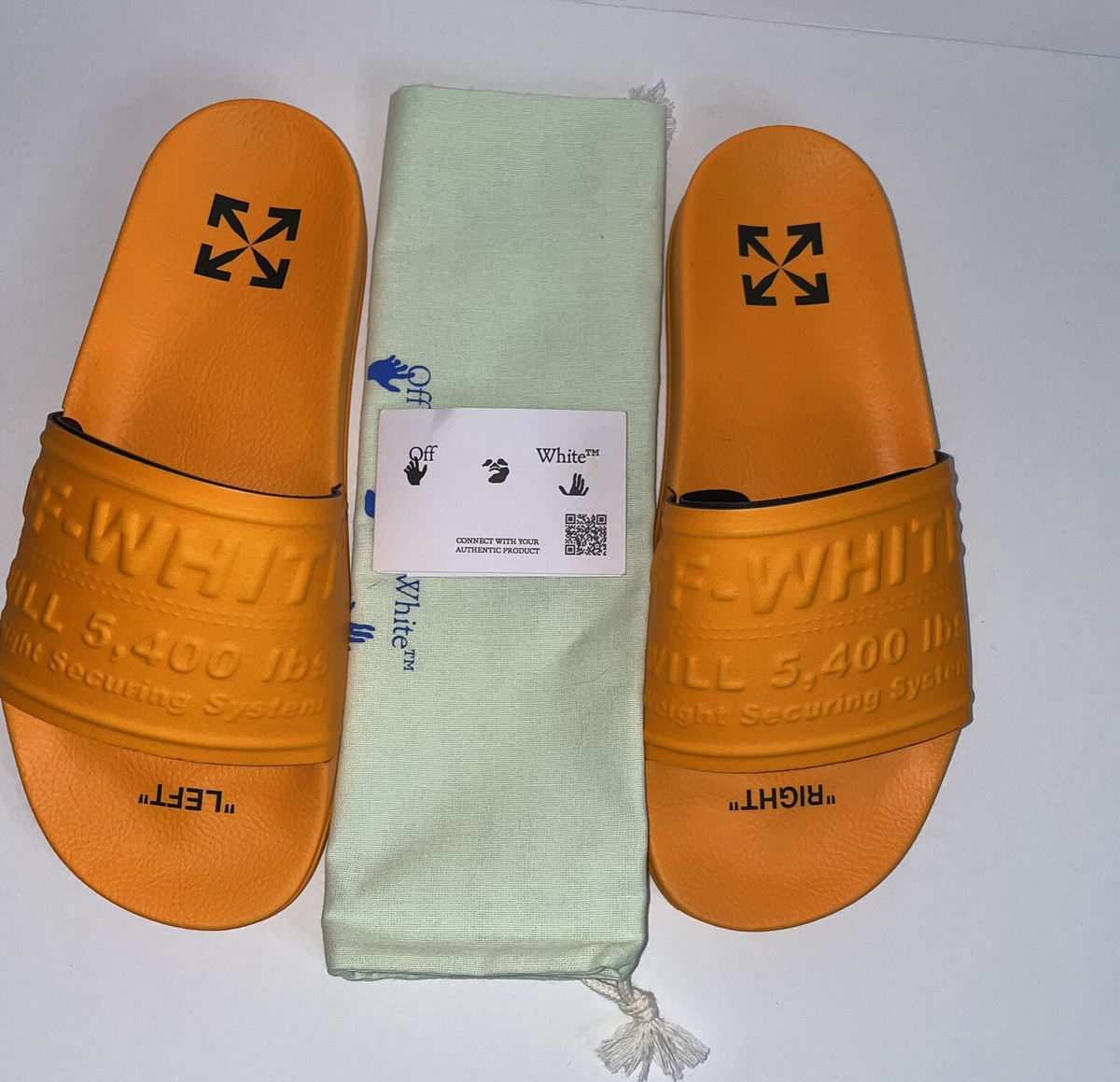 Off-White Logo Pool Slider Sandals orange size 41 Virgil Abloh Off-White Logo Orange Rubber Pool Slider Slides  main image 3