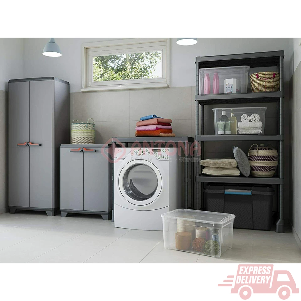 Armadio in resina da esterno con ripiani portascope basso rispostiglio multiuso - Immagine 4 di 4