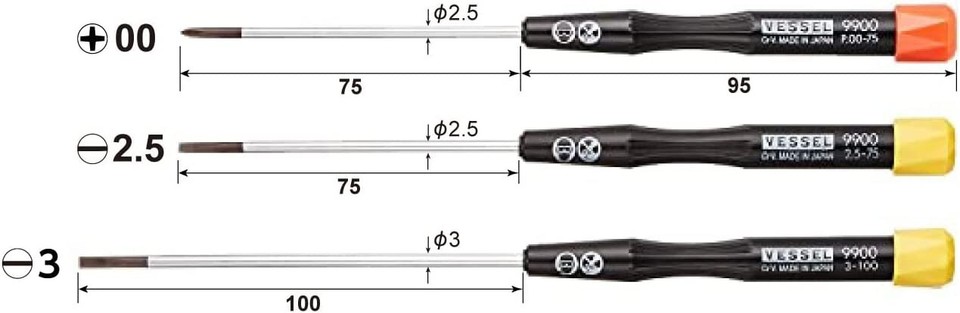 VESSEL 125611 micro driver NO.9903 Precision Screwdriver Set PET Japan ...