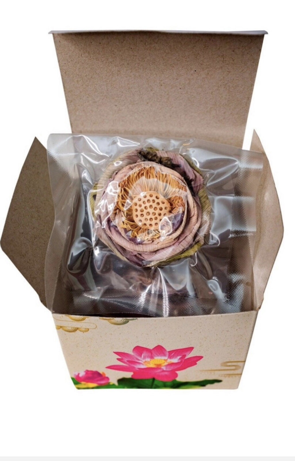 Lotus Tea, Flower Dried tea, Whole Flower 5 Flowers , 2 Boxes (10 Flowers)