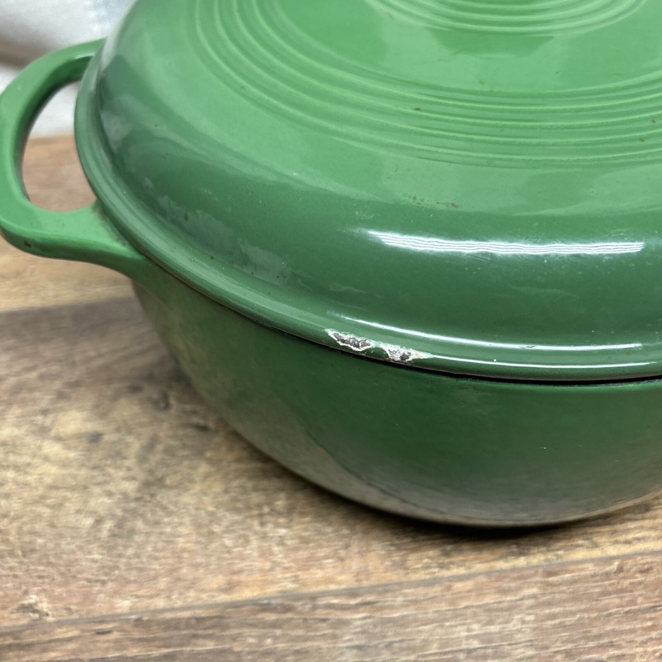 Lodge Enamel Cast Iron Cookware Covered Dutch Oven With Handles Round