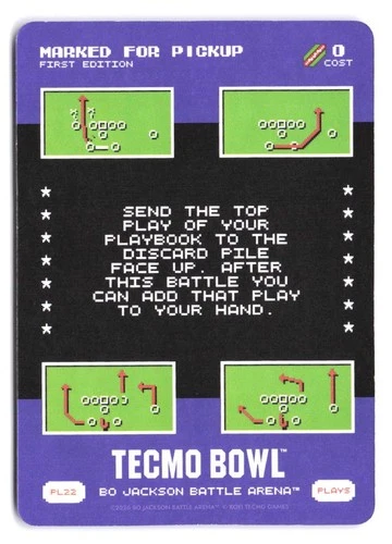 2026 Bo Jackson Battle Arena Tecmo Bowl Marked For Pickup PL22 Plays SP