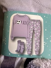 Disney Nightmare Before Christmas Jack Pajama Set Women Size XL 16-18 Purple Pjs