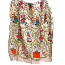 Vintage Terry Cloth Nursery Rhymes Fabric blanket 24x24 Cottagecore Retro towel