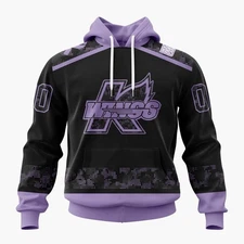 Personalized Kalamazoo Wings Hoodie Special Hockey Fights Cancer Black